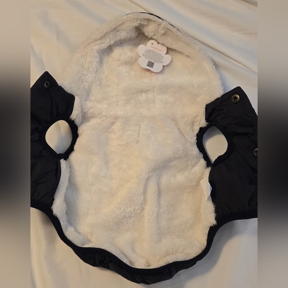 SAWMONG Navy Blue Dog Fleece Jacket with Hood #459 - Picture 6 of 13